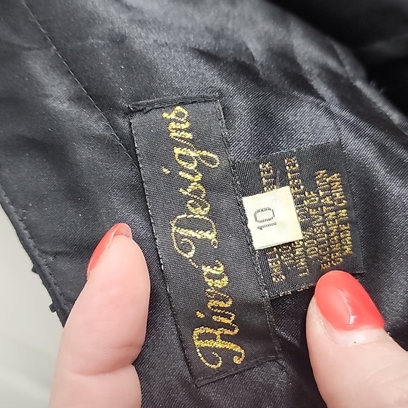 Black beaded prom dress sz 10 - Picture 13 of 16